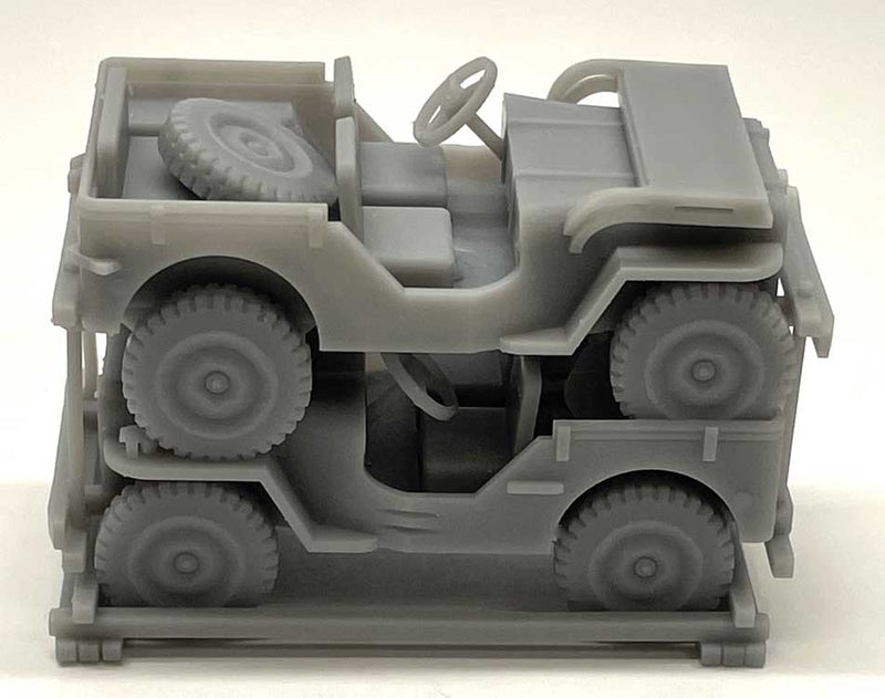 PREORDER Phoenix Precision Models PPM-33633 O Jeeps Stacked for Transport -- Unpainted 3-D Print pkg(2)