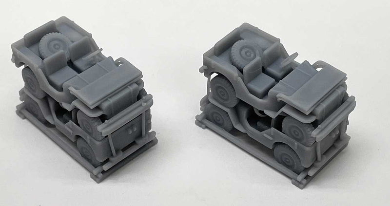 PREORDER Phoenix Precision Models PPM-31633 HO Jeeps Stacked for Transport -- Unpainted 3-D Print pkg(2)