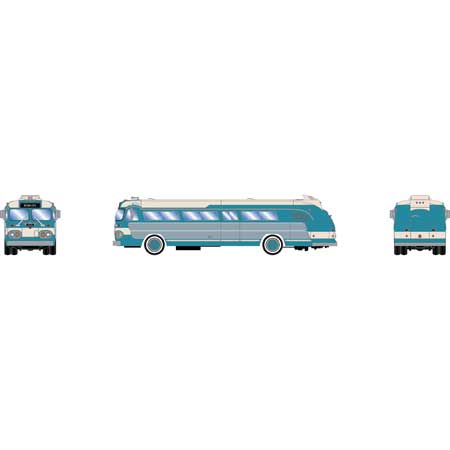 Athearn HO 29071 Intercity Bus, Teal/Cream