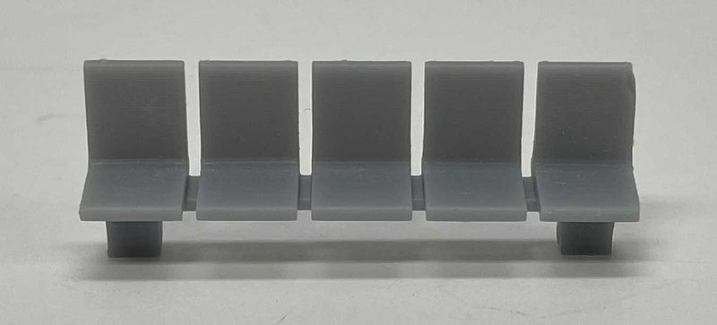 PREORDER Phoenix Precision Models S 32697 Platform/Waiting Room Seats, Flat Back and Seat, Unpainted 3D Print (2)