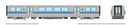PREORDER Rapido HO 204011 BART Legacy B Intermediate Car, Unpowered, Bay Area Rapid Transit (silver, blue, white)