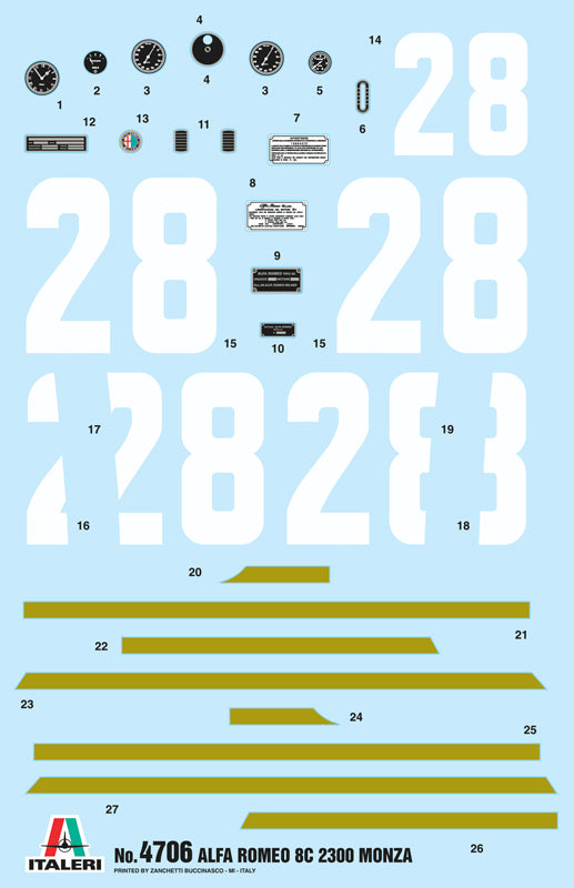 Italeri 4706 - SCALE 1 : 12 ALFA ROMEO 8C 2300 Monza