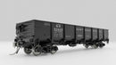 PREORDER Rapido 163006A HO NP 40' Drop-Bottom Gondola - Ready to Run -- Northern Pacific (1966 Scheme, black, white)