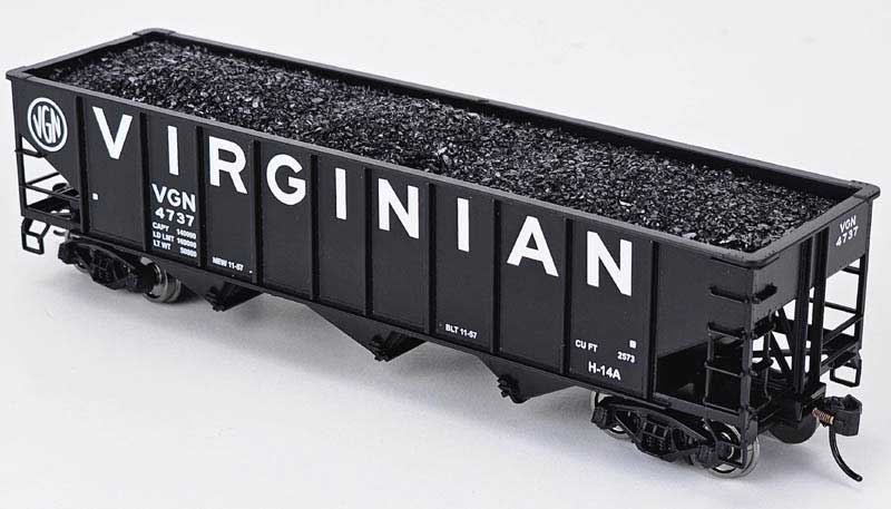 PREORDER Bowser HO 31533 Coal Load, WalthersMainline(R) 40' 70-Ton 3-Bay Hopper (2-Pack)
