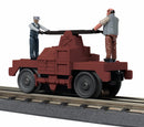 MTH RailKing O 30-5235 Operating Handcar, Maintenance of Way (Maroon)