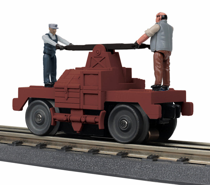 MTH RailKing O 30-5235 Operating Handcar, Maintenance of Way (Maroon)