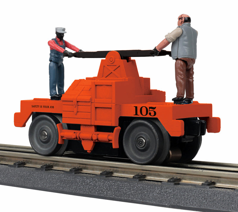 MTH RailKing O 30-5236 Operating Handcar, Maintenance of Way (Orange)