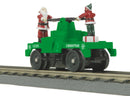 MTH 30-5256 O Operating Hand Car w/Santa and Elf Â– Green