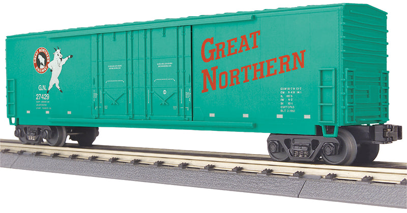 MTH O 30-71177 50Â’ Double Door Plugged Box Car, Great Northern