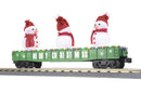 MTH 30-72263 O Christmas Gondola Car w/Lights and Lighted Snow Men Â– Green