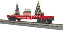 PREORDER MTH 30-76942 O Christmas Flat Car w/Lighted Christmas Trees Â– Red