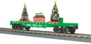 MTH 30-76943 O Christmas Flat Car w/Lighted Christmas Trees Â– Green