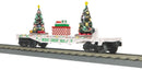 MTH 30-76944 O Christmas Flat Car w/Lighted Christmas Trees Â– White