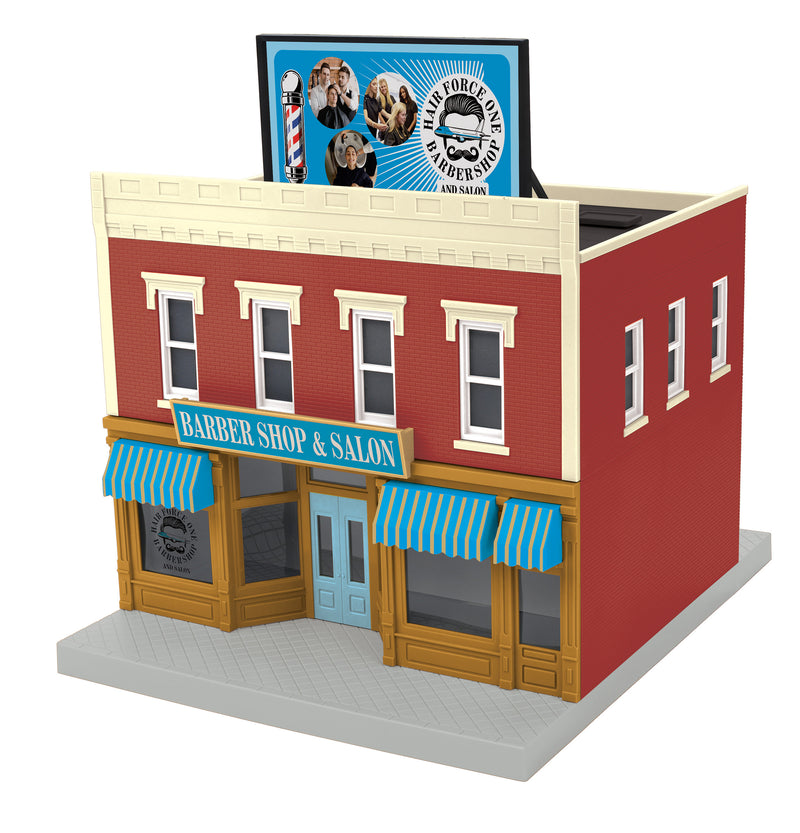 MTH RailKing O 30-90686 2-Story City Building 1, Hair Force One Barber Shop & Salon