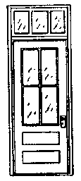 Grandt Line HO 5139 Factory Front Door with Transom for Masonry Buildings, Scale 39 x 92" 99.1 x 234cm (2)