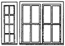 Grandt Line HO 5196 Windows, Rio Grande Southern Ophir Station 8 Pane 24 x 82" & 72 x 82" (4)