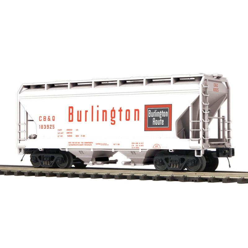 PREORDER Atlas 3002091 2-Bay Centerflow Covered Hopper - 2-Rail - Premier -- Chicago Burlington & Quincy (gray, black, red), O