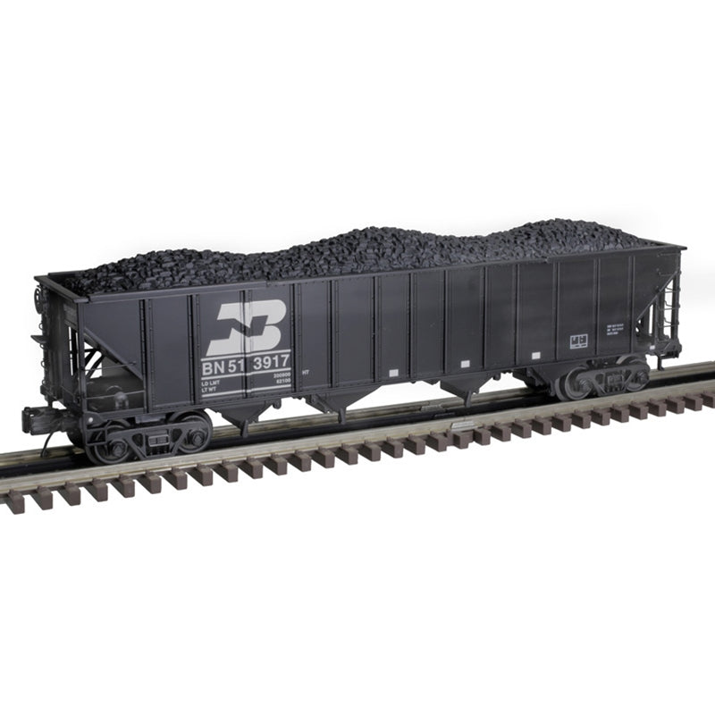 PREORDER Atlas 3002283 4-Bay Coal Hopper - 2-Rail - Ready to Run - Premier -- Burlington Northern (black, white), O
