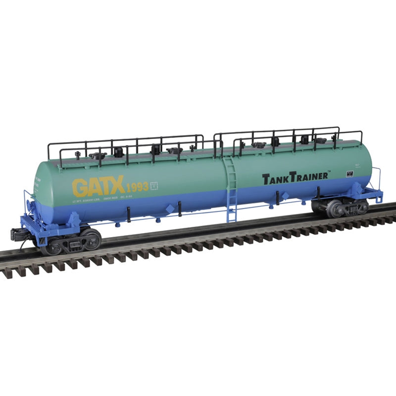 PREORDER Atlas 3001293 20,000-Gallon 4-Compartment Tank Car - 3-Rail - Ready to Run - Premier -- GATX (TankTrailer, green, blue, yellow), O