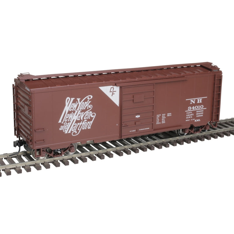 PREORDER Atlas 3002336 40' PS-1 Boxcar with 7' Door - 2-Rail - Ready to Run - Premier -- New Haven (Boxcar Red, Script Lettering, DF Markings), O