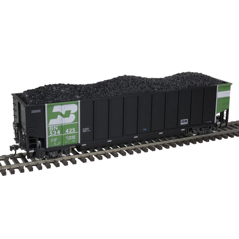 PREORDER Atlas 3002381 Coalporter Coal Gondola - 2-Rail - Ready to Run - Premier -- Burlington Northern (black, green, white), O