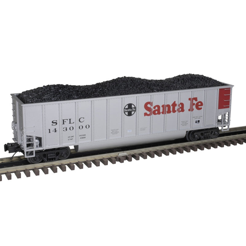 PREORDER Atlas 3002387 Coalporter Coal Gondola - 2-Rail - Ready to Run - Premier -- Santa Fe (Fantasy Scheme, silver, red, black), O