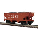 PREORDER Atlas 3002390 Offset-Side 2-Bay Hopper - 2-Rail - Ready to Run - Premier -- Chicago and Eastern Illinois (Boxcar Red, Large C&EI), O