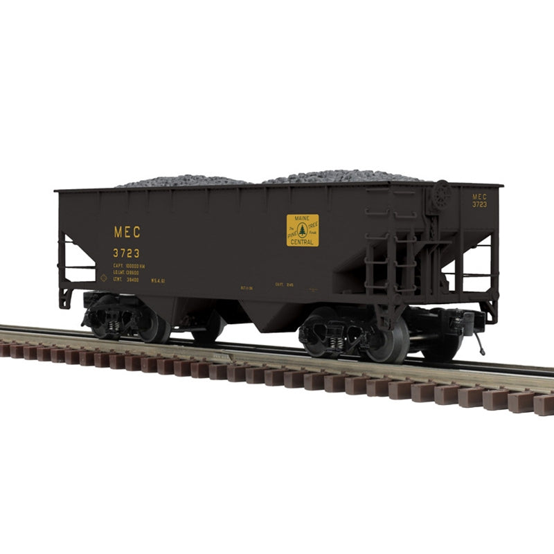 PREORDER Atlas 3002392 Offset-Side 2-Bay Hopper - 2-Rail - Ready to Run - Premier -- Maine Central (black, Harvest gold), O