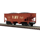 PREORDER Atlas 3001394 Offset-Side 2-Bay Hopper - 3-Rail - Ready to Run - Premier -- Pittsburgh & West Virgina (Boxcar Red, Large P&WV, Alphabet Route Slogan), O