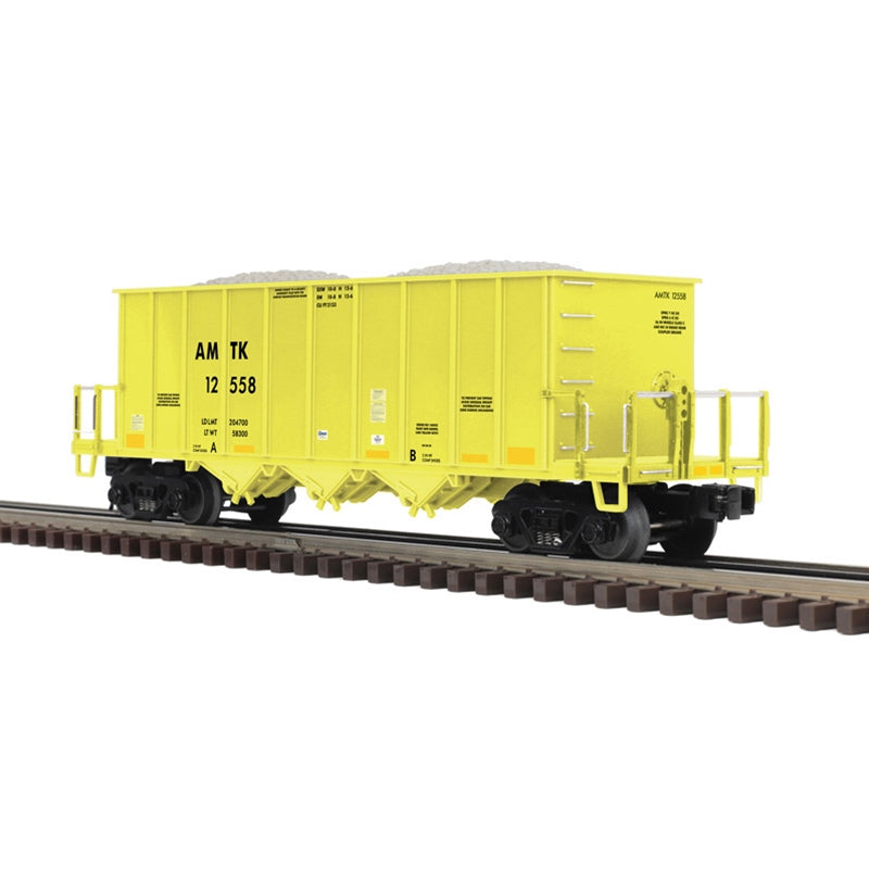 PREORDER Atlas 3001460 Ortner/Trinityrail Rapid Discharge Hopper - 3-Rail - Ready to Run - Premier -- Amtrak (Hi-Visibility Yellow), O