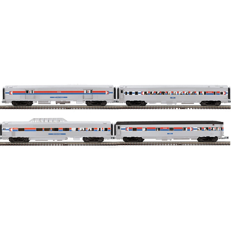 PREORDER Atlas 3001474 70' Baggage, Coach, Dome, Observation Set - 3-Rail - Premier -- Amtrak