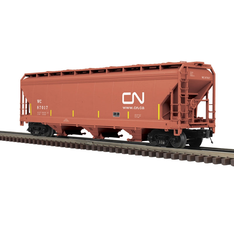 PREORDER Atlas 3001623 ACF(R) 3-Bay Centerflow Covered Hopper - 3-Rail - Premier -- Canadian National WC (Boxcar Red, white, Website Noodle Logo), O