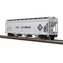 PREORDER Atlas 3002624 ACF(R) 3-Bay Centerflow Covered Hopper - 2-Rail - Premier -- Erie Lackawana (gray, black, Roadname and Logo), O