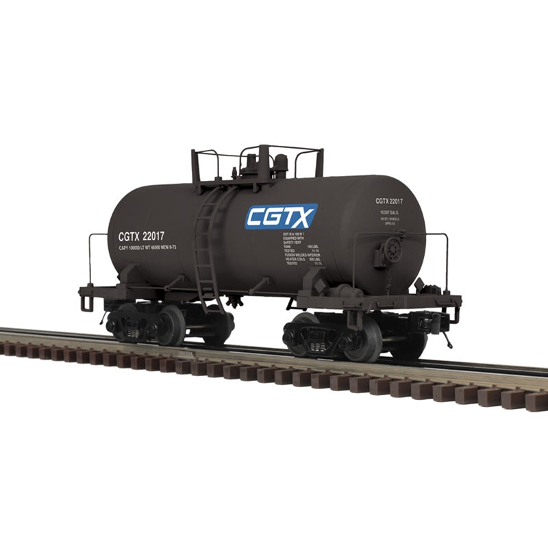 PREORDER Atlas 3002629 8,000-Gallon Tank Car - 2-Rail - Ready to Run - Premier -- CGTX (black, blue, white), O