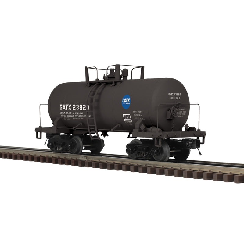 PREORDER Atlas 3002630 8,000-Gallon Tank Car - 2-Rail - Ready to Run - Premier -- General American GATX (black, blue, white, Service Driven Logo), O