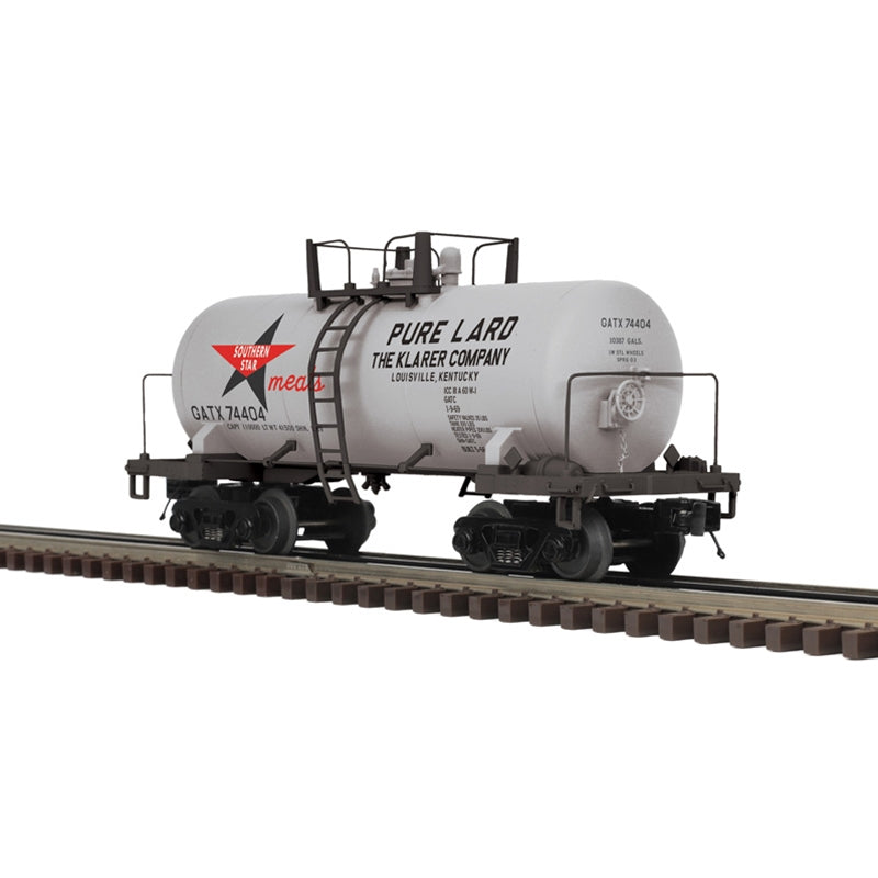 PREORDER Atlas 3001632 8,000-Gallon Tank Car - 3-Rail - Ready to Run - Premier -- Southern Star Lard (gray, red, black), O