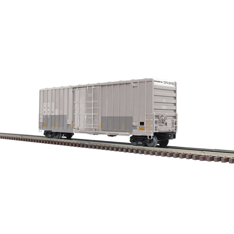PREORDER Atlas 3002638 Gunderson 50' High-Cube Boxcar - 2-Rail - Ready to Run - Premier -- TTX TOFX (Patched, gray), O