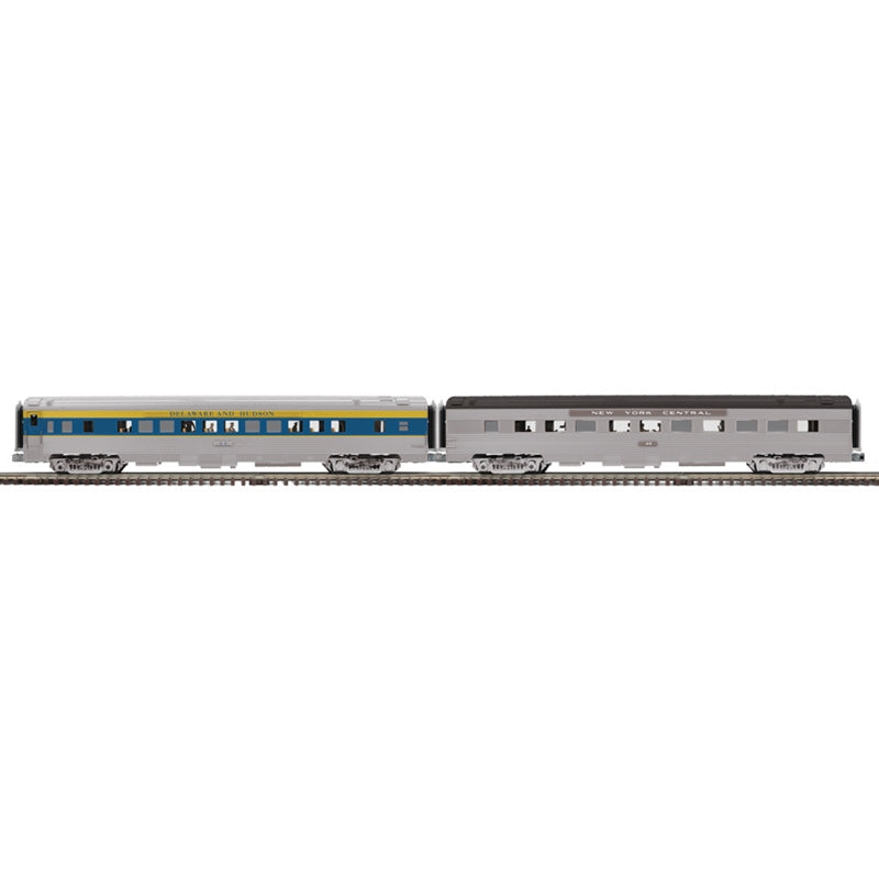 PREORDER Atlas 3001652 70' Coach, Diner Set - 3-Rail - Ready to Run -- D&H #24 (silver, blue, yellow) NYC #39 (silver, black),
