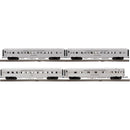 PREORDER Atlas 3001661 70' Fluted-Side 2 Coaches, Diner, Observation Set - 3-Rail - Ready to Run -- New York Central (Empire State Express, silver, black), O