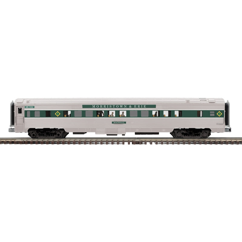 PREORDER Atlas 3001673 70' Fluted-Side Coach - 3-Rail - Ready to Run -- Morristown & Erie/Maine Eastern - Magnolia (silver, green), O