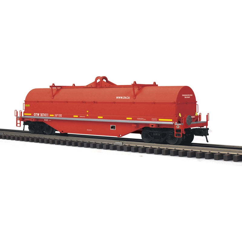 PREORDER Atlas 3001736 NSC 42' Coil Car w/Fishbelly Side Sill - 3-Rail - Ready to Run - Master(R) -- Grand trunk Western (Boxcar Red, yellow conspicuity marks, CN Website), O