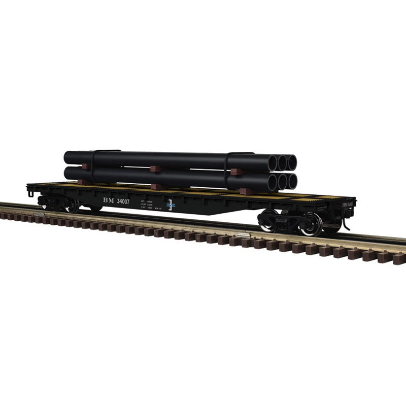 PREORDER Atlas O 3002882 52' 6"Flat Car with Load 2-Rail, Boston & Maine 77.95