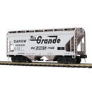 Atlas O 3001891 2-Bay Centerflow Covered Hopper, 3-Rail, Premier, Denver & Rio Grande Western