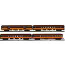 PREORDER Atlas Premier O 3001952 3-Rail 70' Streamlined Baggage/2 Sleepers/Observation Car Set, Illinois Central