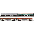 PREORDER Atlas Premier O 3001963 3-Rail 70' Streamlined Baggage/Sleeper/Coach/Observation Car Set, James E Strates Shows