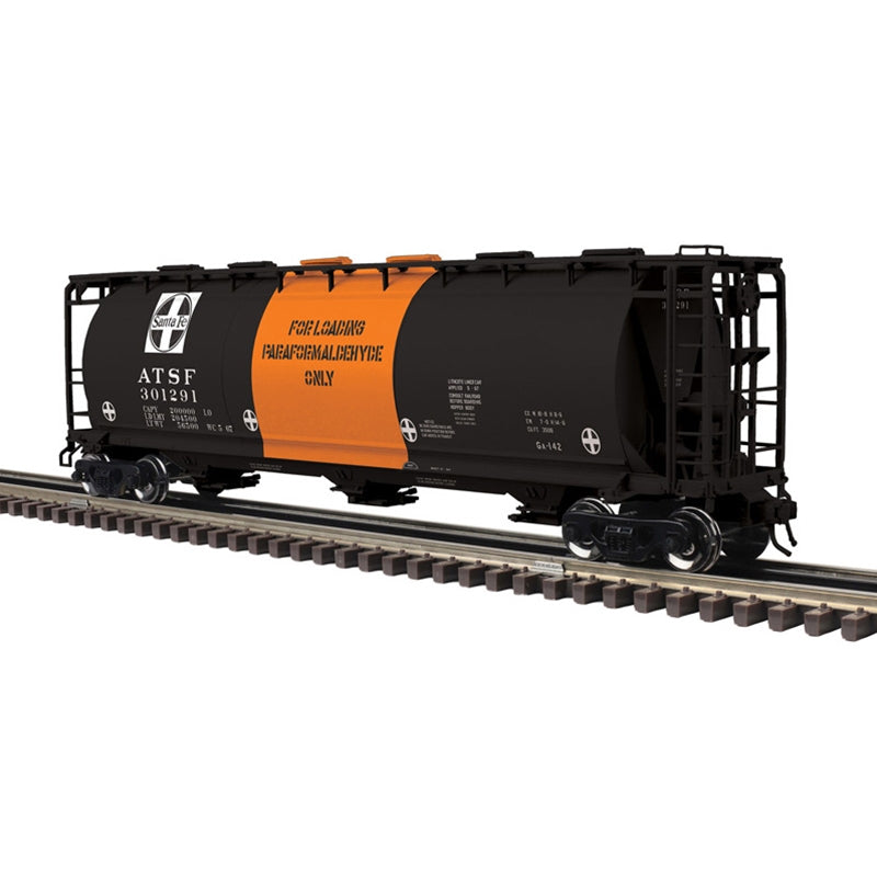 PREORDER Atlas 3002443 3-Bay Cylindrical Hopper - 2-Rail - Ready to Run - Master -- Santa Fe (black, orange), O