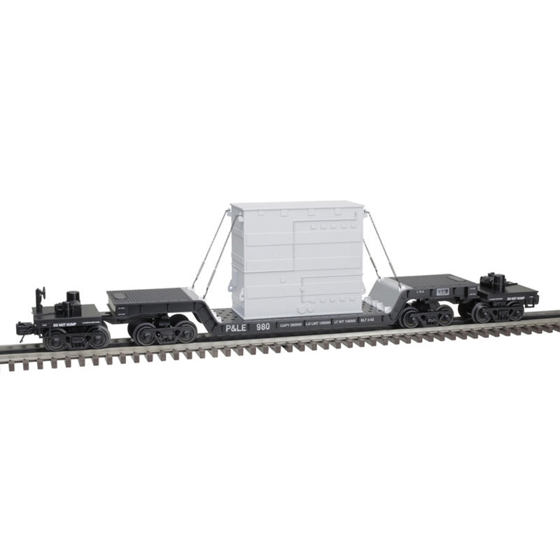 PREORDER Atlas 3003049 75' Depressed-Center Flatcar w/Transformer - 3-Rail - Ready to Run - Premier -- Pittsburgh & Lake Erie (black), O