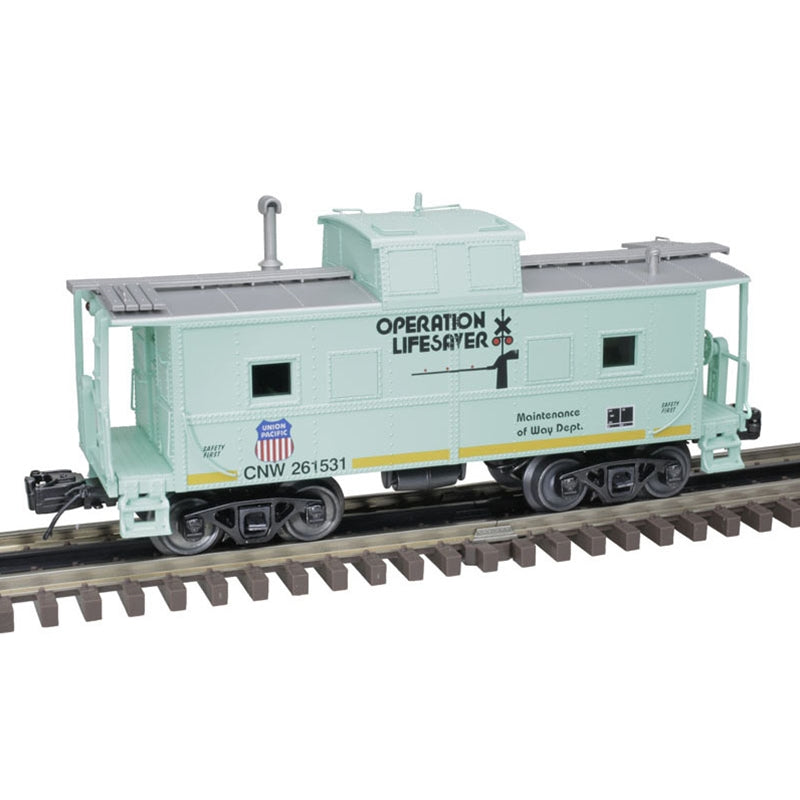 PREORDER Atlas 3004060 Northeast Caboose - 2-Rail - Ready to Run - Premier -- Union Pacific CNW (MOW Green, yellow, Operation Lifesaver Logo), O