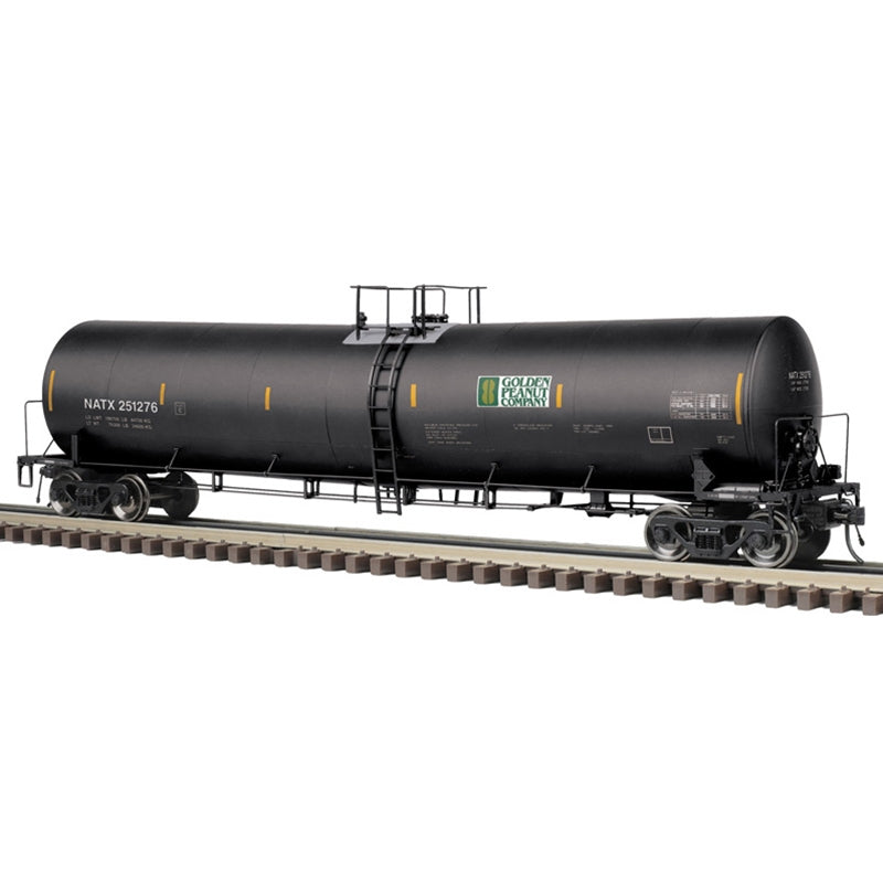 PREORDER Atlas 3005022 Trinity 25,500-Gallon Tank Car - 3-Rail - Ready to Run - Master(R) -- Golden Peanut Company NATX (black, gold, yellow conspicuity marks), O