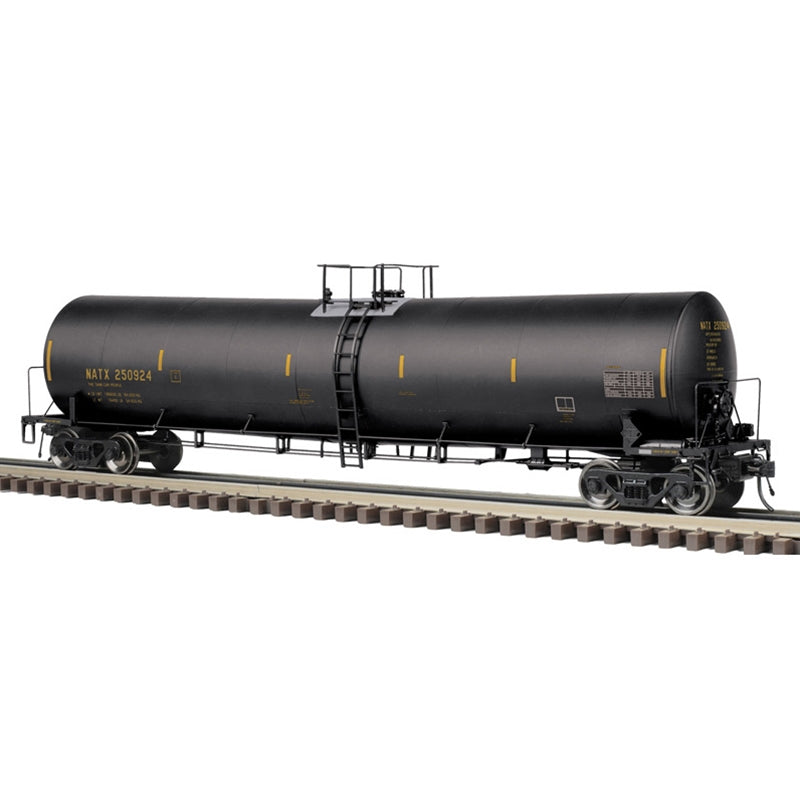 PREORDER Atlas 3005023 Trinity 25,500-Gallon Tank Car - 3-Rail - Ready to Run - Master(R) -- NATX (UTCK Repaint, black, yellow conspicuity marks), O